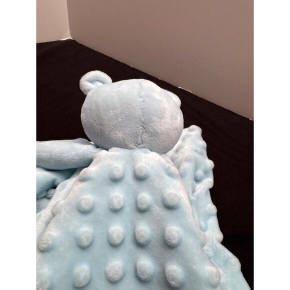 Okie Dokie Baby Blue Plush Bear Security Blanket Raised Minky Dot Nubb Blanket - Picture 8 of 8